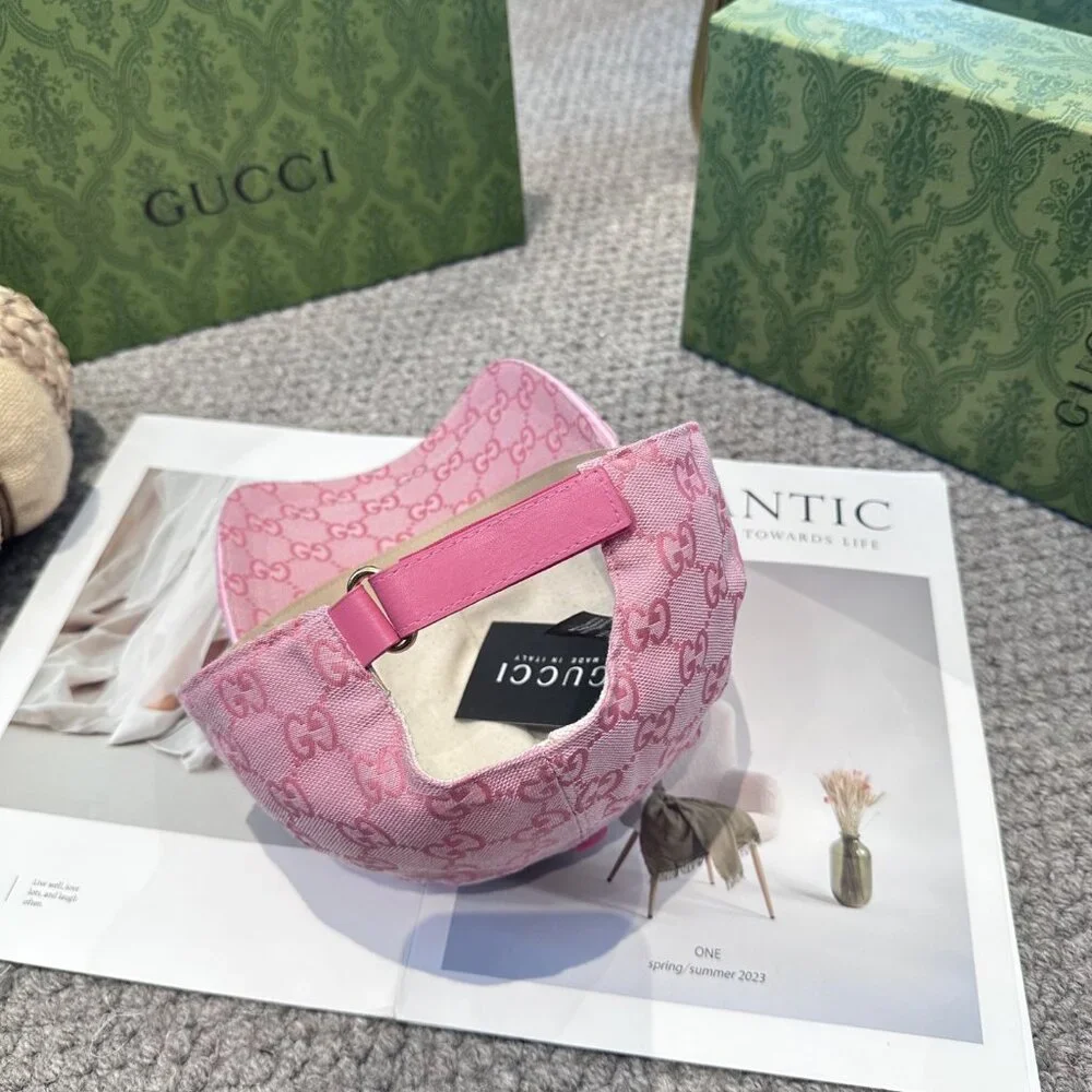Gucci Pink Logo Pattern Cap - Picture 9 of 9